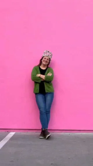 Pink wall portrait